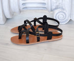 Greek sandals in black color, Hippie handmade gladiator Spartan sandals, Astir sandals, roman sandals, ancient sandals TILOS