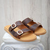 Men's Leather Slide Sandals – Handmade Black Buckle Sandals