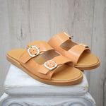 Men's Leather Slide Sandals – Handmade Black Buckle Sandals
