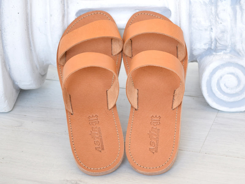 Women's Leather Slides Sandals