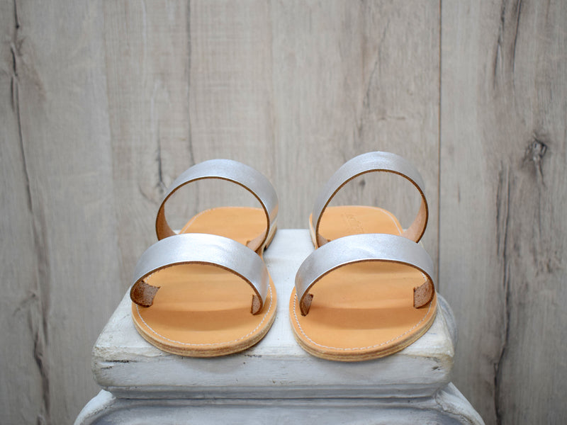 Women's Leather Slides Sandals