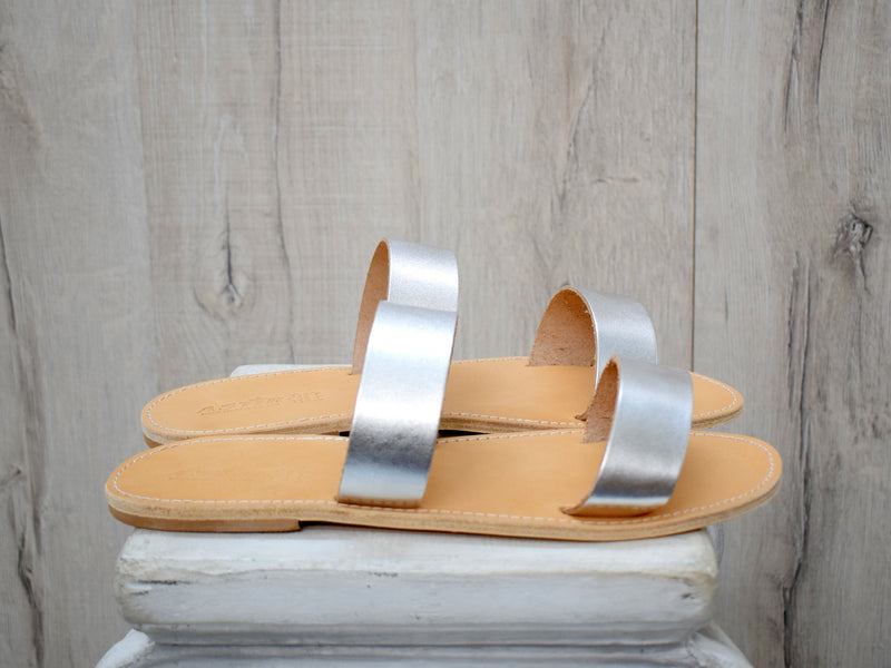 Women's Leather Slides Sandals