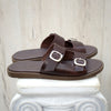 Men's Leather Slide Sandals – Handmade Black Buckle Sandals