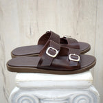 Men's Leather Slide Sandals – Handmade Black Buckle Sandals