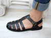 Men's Fisherman leather sandals handmade and with closed toe