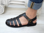 Men's Fisherman leather sandals handmade and with closed toe