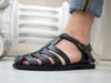 Men's Fisherman leather sandals handmade and with closed toe