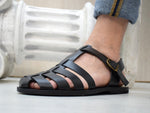 Men's Fisherman leather sandals handmade and with closed toe