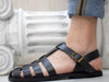 Men's Fisherman leather sandals handmade and with closed toe