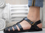 Men's Fisherman leather sandals handmade and with closed toe