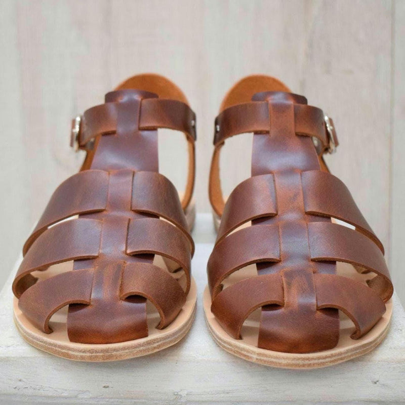 Men\'s Closed Toe Adjustable Leather Sandals Handmade Fisherman Domuza Men main image 2