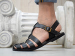 Men's Fisherman leather sandals handmade and with closed toe