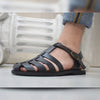 Men's Fisherman leather sandals handmade and with closed toe