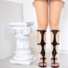 Aglaea Black Embossed, Gladiator & Strappy Sandals