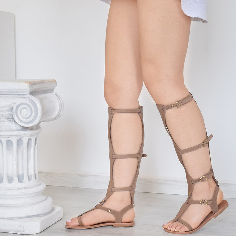 Aglaea Taupe Two, Gladiator & Strappy Sandals, gladiator sandals