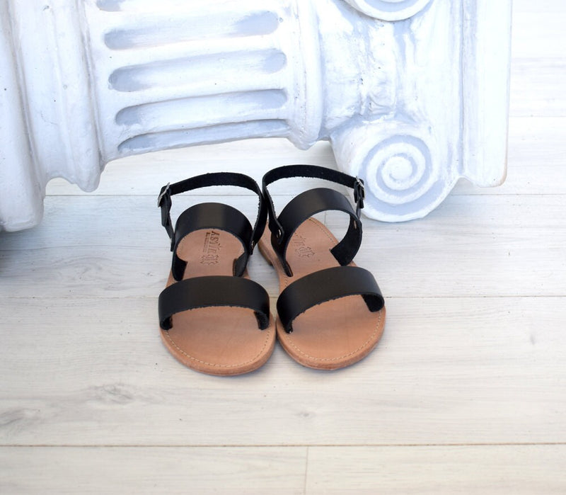 Greek sandals, Slide sandals, Tan natural sandals, Genuine Leather sandals, Flat handmade sandals, Unisex flat sandals ARTEMIS