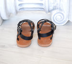 Ancient Greek sandals, Spartan leather sole sandals, handmade sandals, astir sandals, Roman sandals, Genuine Leather, Black sandals. LEROS
