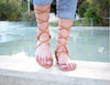 Ancient Greek leather sandals, Tie up Greek sandals, Natural tan sandals, Toe ring sandals, handmade sandals, Flat sandals, SOPHIA sandals