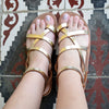 Greek handmade, Gold sandals, Women flats, Wedding Sandals, gladiator sandals, Strappy sandals, Ankle strap, Ankle cuff sandals, IRKALLA