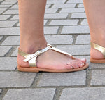 Gold sandals, T-bar sandals, astir sandals, Handmade sandals, High Quality Genuine Leather, leather Sole Sandals SKOPELOS