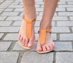 Ancient greek sandals, Tan sandals, T-strap sandals, Greek leather sandals, womens leather sandals, flat sandals AGAPI sandals,