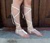 Ancient Greek leather sandals, Lace up sandals, White sandals, Wedding Gladiator sandals, Women sandals, Thong sandals, CYNTHIA sandals,