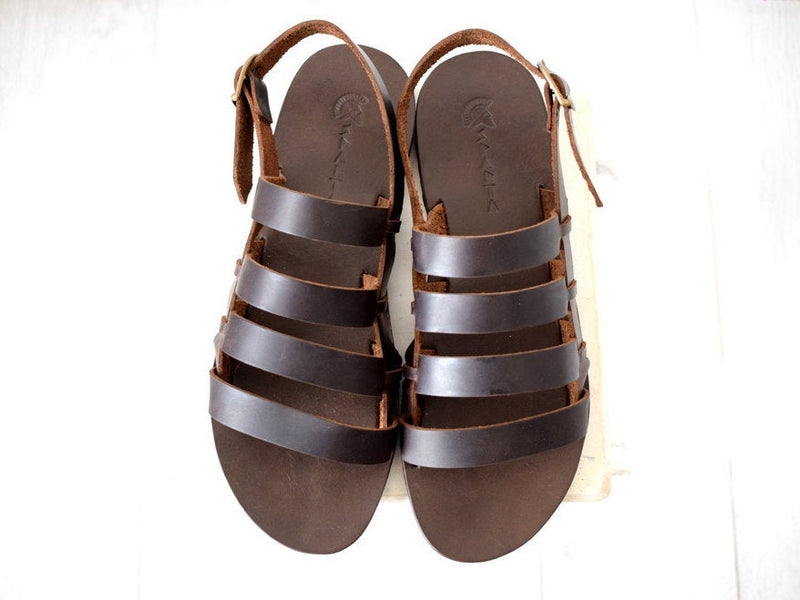 Leather sandals men/ Slide leather sandals/ Slide men sandals/ Men lea –  Sparta Novelty