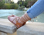 Ancient Greek leather sandals, Tie up Greek sandals, Natural tan sandals, Toe ring sandals, handmade sandals, Flat sandals, SOPHIA sandals