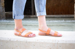 Greek sandals, Slide sandals, Tan natural sandals, Genuine Leather sandals, Flat handmade sandals, Unisex flat sandals ARTEMIS