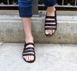 Leather sandals men/ Slide leather sandals/ Slide men sandals/ Men leather sandals/ Men sandals/ 2018 sandals/ Gift for him/ Gift for men