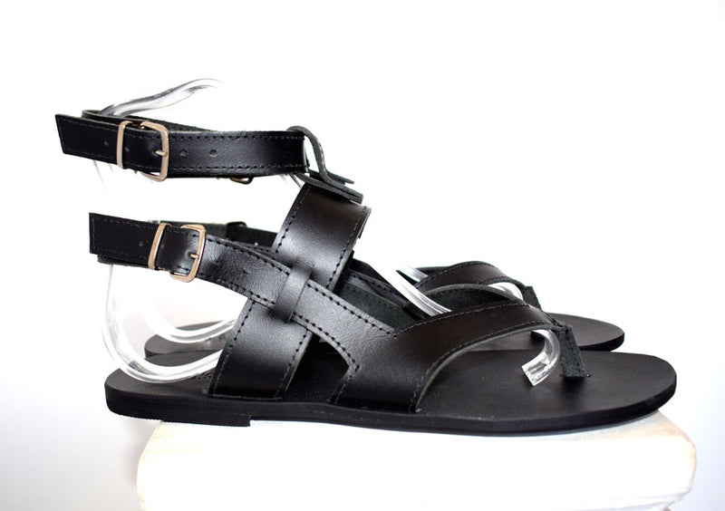 Gift For Men, Black sandals for men, Tom Gladiator Men Sandals, leather sandals, Handmade Spartan Sandals, Men Gift, Genuine Leather