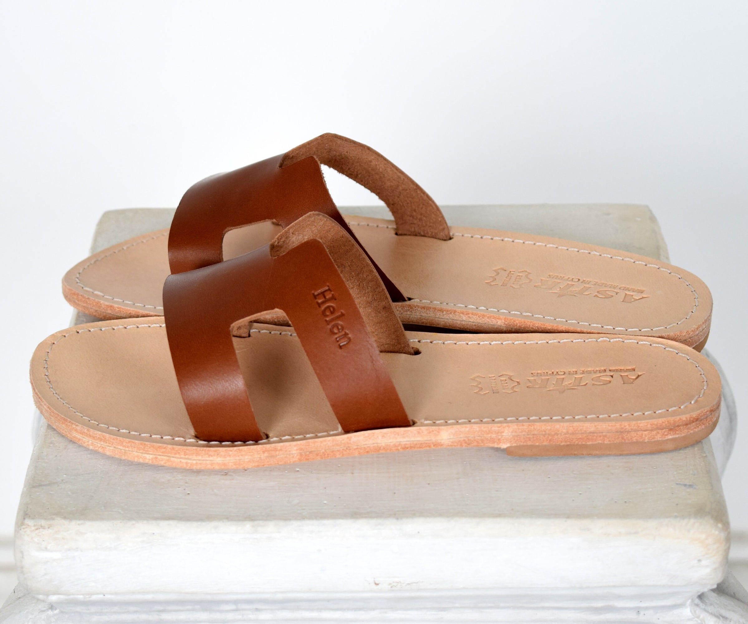 Ancient Greek leather sandals, Personilised sandals, Slides sandals, M ...