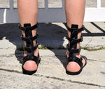 LEONIDAS Sandals, Gladiator Men Sandals, Movie and Theater gladiator sandals, Handmade Sparta Sandals, Genuine Leather Black sandals