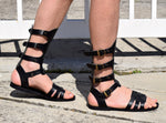 LEONIDAS Sandals, Gladiator Men Sandals, Movie and Theater gladiator sandals, Handmade Sparta Sandals, Genuine Leather Black sandals