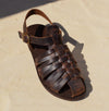 Closed toe Men Handmade greek sandals High Quality Vegetable tanned Genuine Leather Free shipping Gift For Men Color Brown Man Summer Shoes