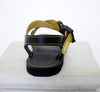 Running sport sandals for men with black and yellow leather