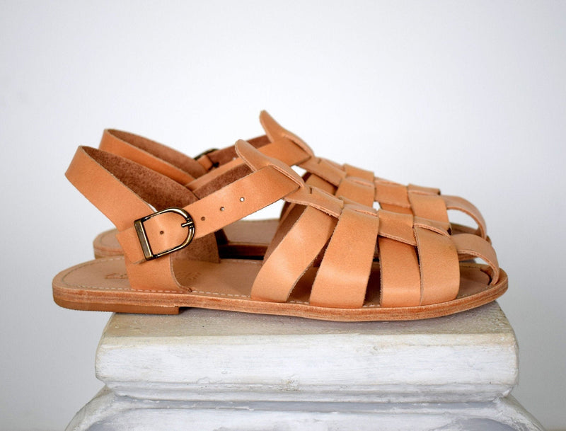 Greek Sandals Gladiator Leather Sandals Flat Leather Sandals Handmade in  Greece. - Shop LeatherStrata Sandals - Pinkoi