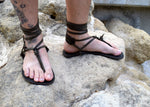 Barefoot men sandals, Leather Sandals, barefoot shoes, Beach Barefoot Sandals at khaki Leather.