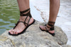 Barefoot men sandals, Leather Sandals, barefoot shoes, Beach Barefoot Sandals at khaki Leather.
