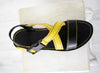 Running sport sandals for men with black and yellow leather