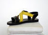 Running sport sandals for men with black and yellow leather