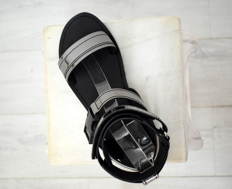 Men Greek leather sandals, Dark silver color, Handmade Sandals, Men Sandals, Draco Men Sandals, Genuine Leather sandals, Sport men Sandals