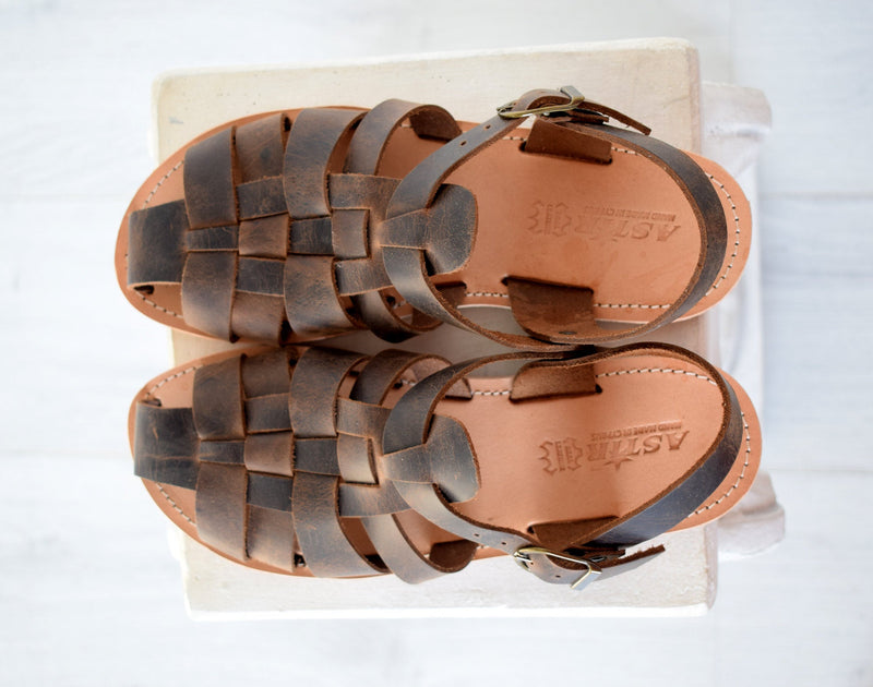 Greek Men Leather Sandals made by hand.