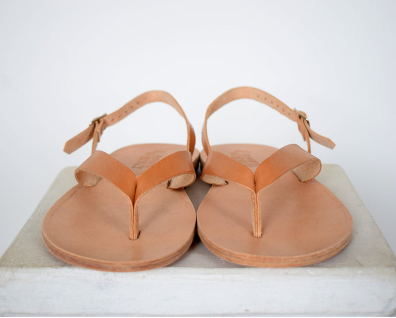 Flip flop Greek Leather sandals women, Natural Tan Color, Gift For her, Handmade Sparta High Quality Genuine Leather sandals,