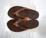 Flip flop Greek Leather sandals - slipers Men, Thongs brown Color, leather sole - insole