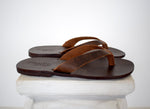 Flip flop Greek Leather sandals - slipers Men, Thongs brown Color, leather sole - insole