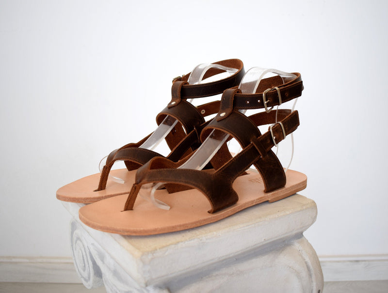 Gladiator Men, leather Sandals, Handmade  leather sandals, Greek Roman Sandals, Gift For Men.