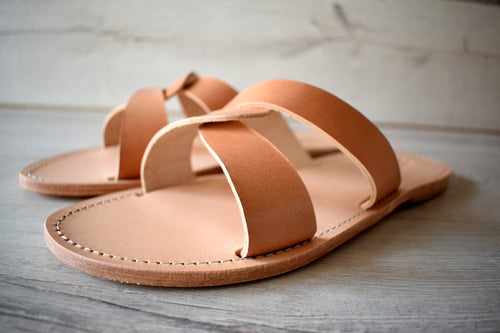 Slides for men, Ancient Greek leather sandals, Men Greek leather sandals.