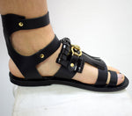 Emperor Gladiator roman men sandals, Greek theatrical medieval costume sandals, Halloween Armor Male spartacus, fantasy cosplay clothing