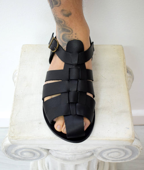 Fisherman sandals Closed toe Men Handmade greek leather sandals